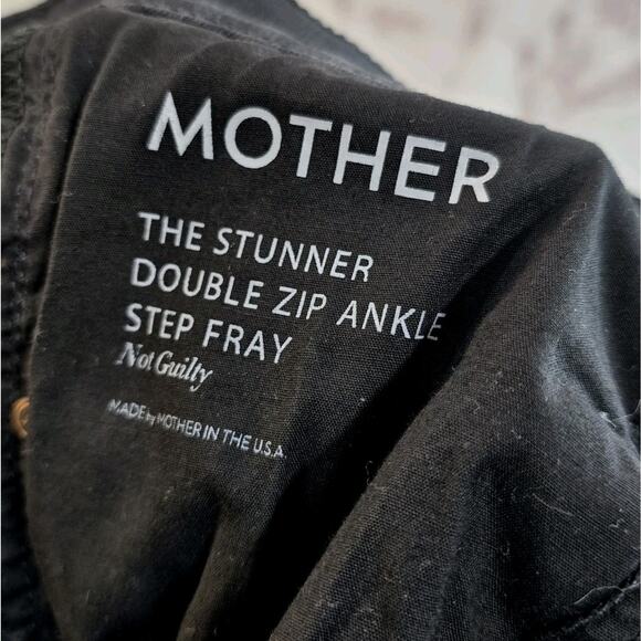 Mother Jeans Womens 26 Black High Rise Stunner Double Zip Ankle Step Fray Guilty - Picture 10 of 13